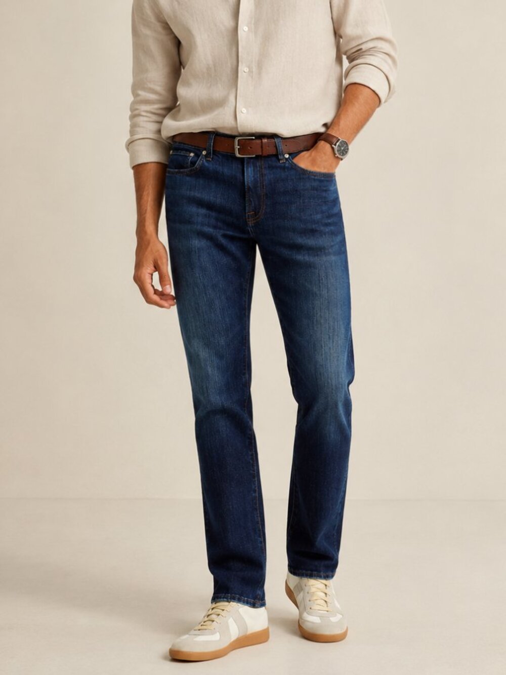 FRAME L'Homme Slim Jeans Baltic Blue Stretch Denim Designer | Size: 32
